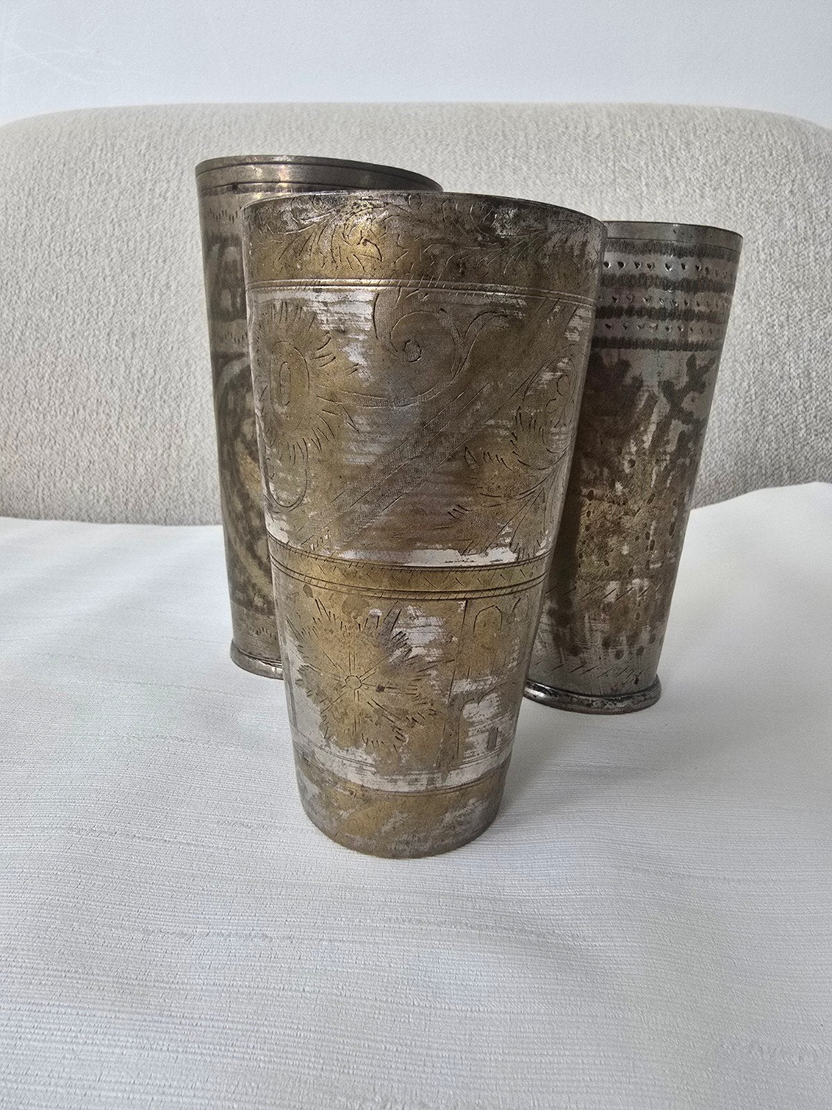 Set van 3 Vintage Indiase Lassi Bekers - Handgemaakt, Ophalen of Verzenden