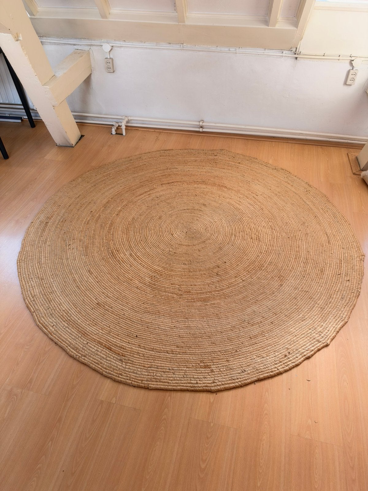 Jute vloerkleed - Nous Living- diameter van 2m, Ophalen, 75 m² of meer, Beige, Zo goed als nieuw