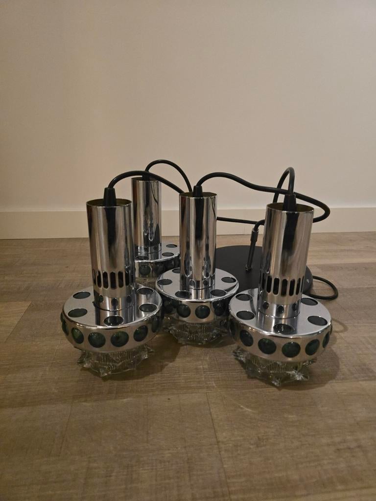 Groene Vintage Space Age Massieve Cascade Hanglamp, Ophalen of Verzenden