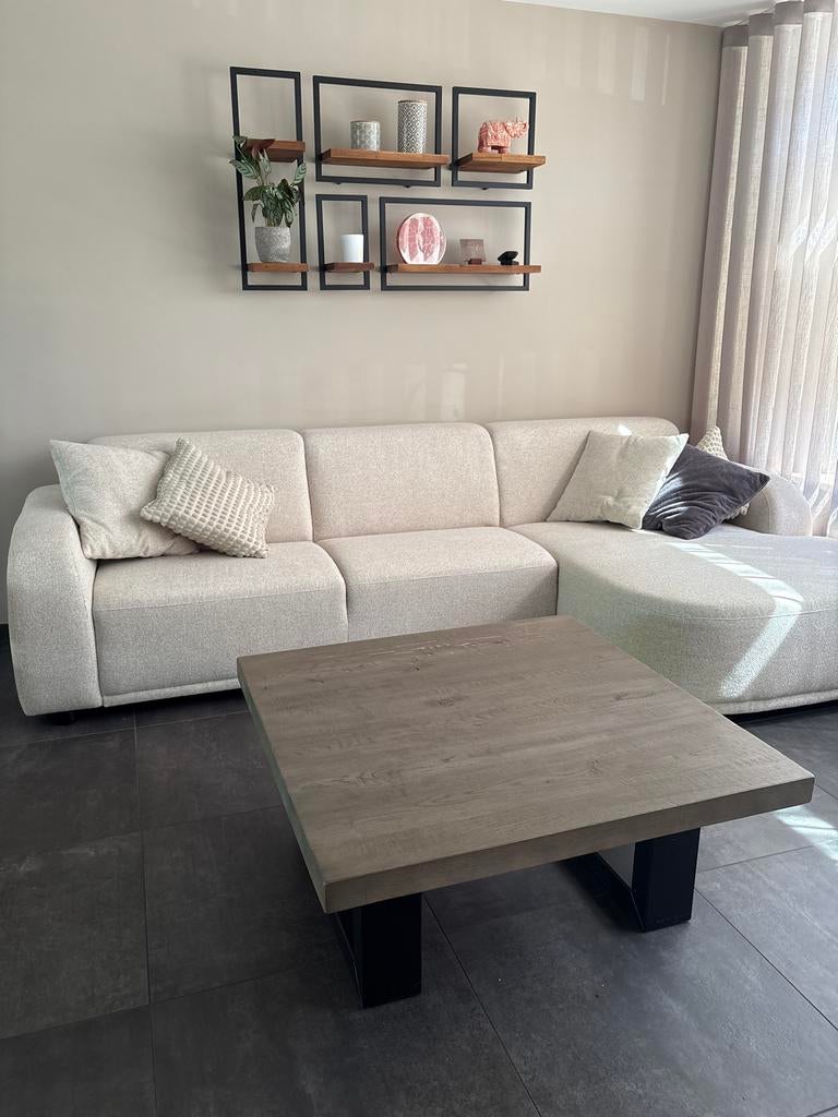 Vierkante salon tafel 95x95x45, Ophalen, Gebruikt, 50 tot 100 cm, Vierkant