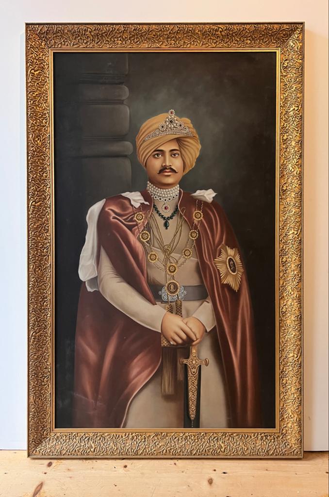 Maharadja 2. Radjastan India Schilderij met Gouden Lijst, Antiek en Kunst, Kunst | Schilderijen | Klassiek, Ophalen