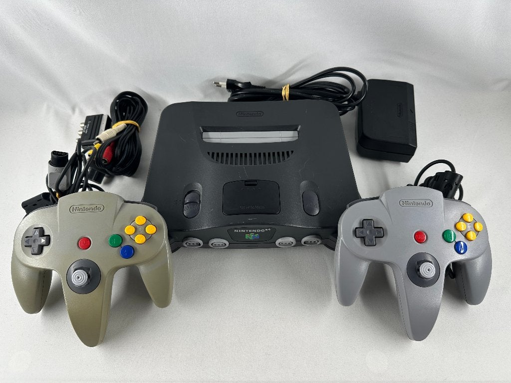 Nintendo 64 Console + 2x Controllers & Kabels - N64, Spelcomputers en Games, Nintendo, Gebruikt, Met 2 controllers, Onbekend