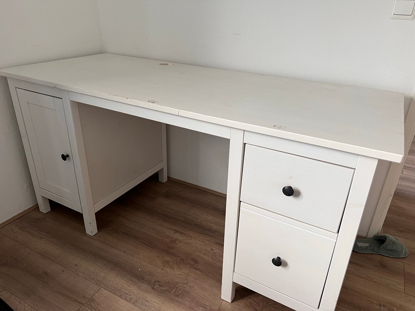 Ikea HEMNES wit bureau met lades en kast - Gebruikt, Ophalen, Gebruikt, Overige merken, Computerbureau