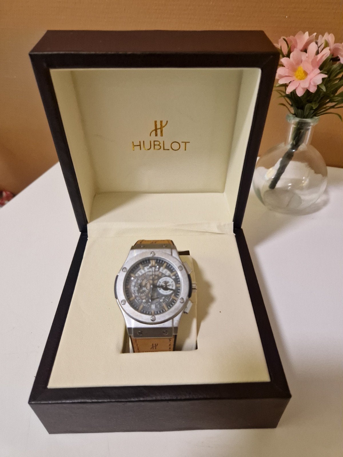 Hublot Big Bang unico Skeleton, Sieraden, Tassen en Uiterlijk, Horloges | Heren, Ophalen of Verzenden, Zo goed als nieuw, Leer