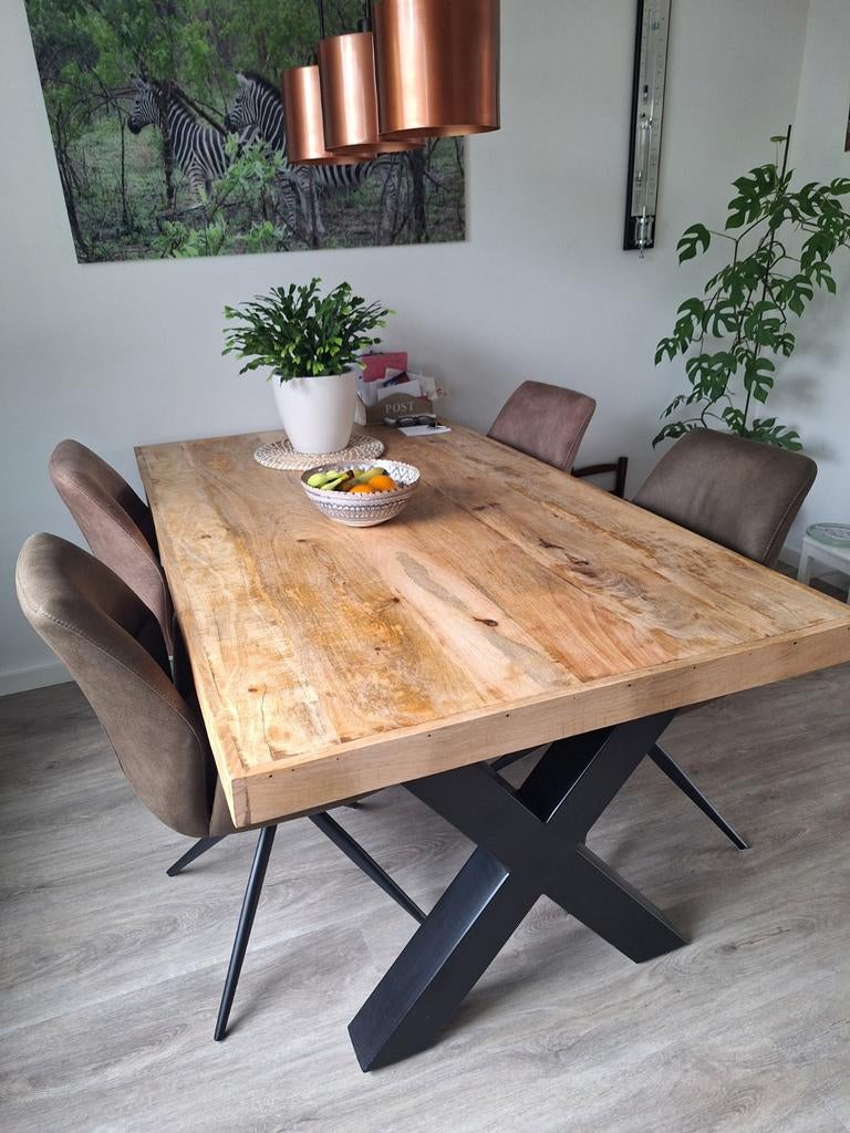 Mango Eettafel 180 x 100, Ophalen, 50 tot 100 cm, Zo goed als nieuw, 150 tot 200 cm