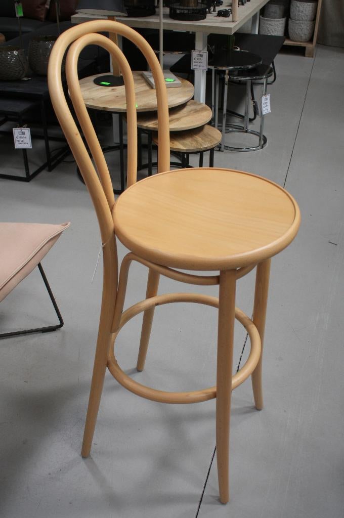 1 x barkruk barstoel TON No 18 hout naturel thonet model, Huis en Inrichting, Ophalen, Met voetsteun, 60 tot 90 cm, Zo goed als nieuw