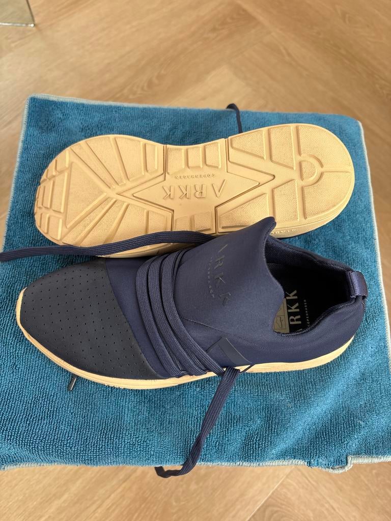 ARKK Copenhagen Raven Nubuck S-E15 Navy Tan sneakers, Blauw, Nieuw, Ophalen of Verzenden, Sneakers of Gympen