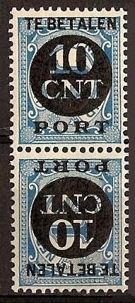 Nederland Port 67a ongebruikt Tete-Beche Paar 1924, Ophalen of Verzenden, T/m 1940, Postfris