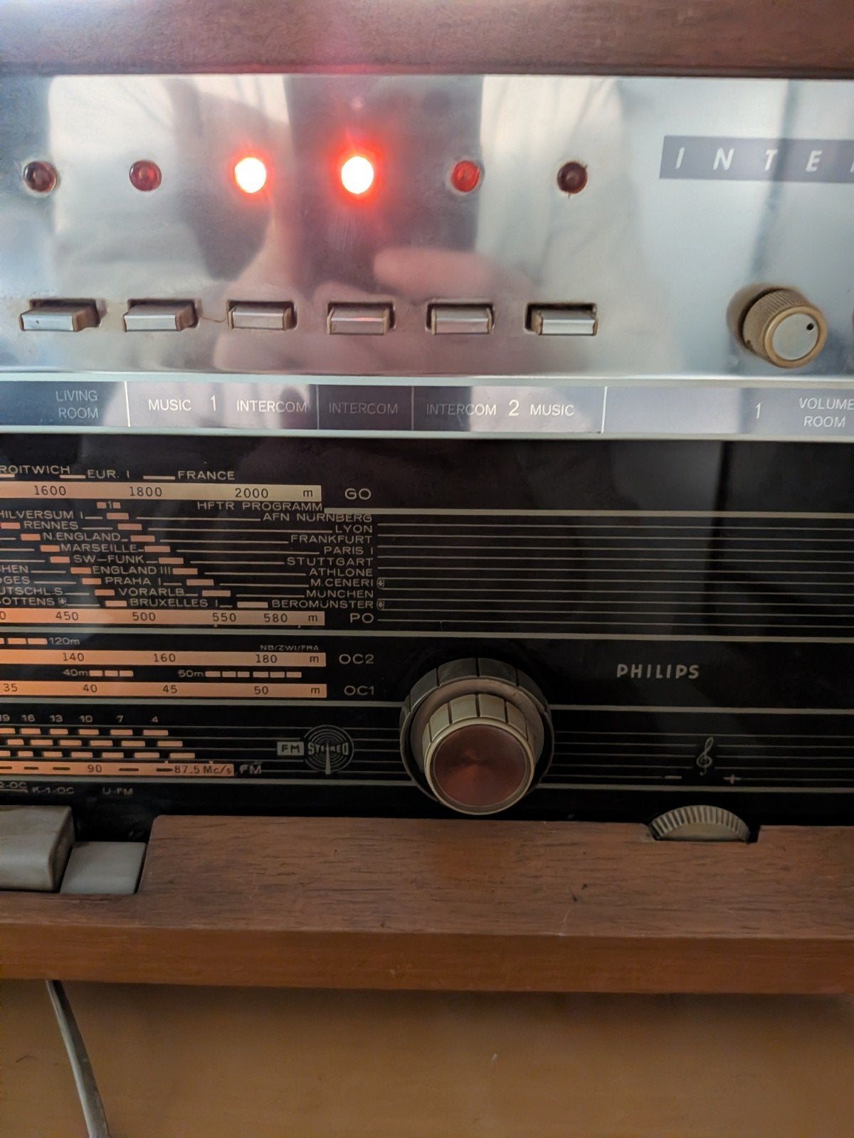 Philips B8X44A FM Stereo Buizenradio met Intercom | ca. 1963, Gebruikt, Onbekend, Ophalen of Verzenden, Onbekend