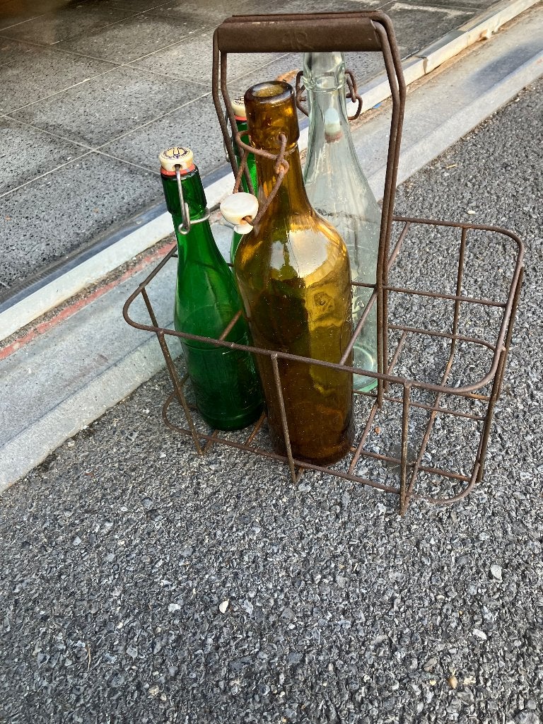 Antieke flessenkrat, Ophalen, Minder dan 35 cm, Minder dan 40 cm, Doos