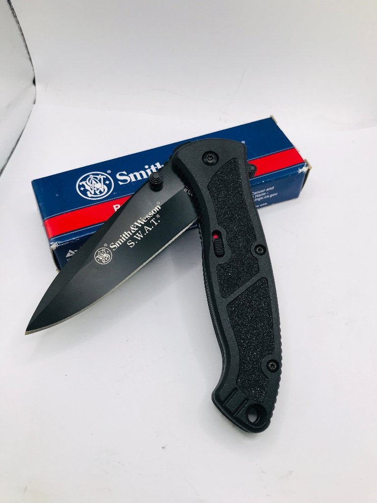 SMITH & WESSON LARGE BLACK SWAT LINERLOCK SWATLBS, Vintageknives.nl, Nieuw, Ophalen of Verzenden, Maarten@Vintageknives.nl