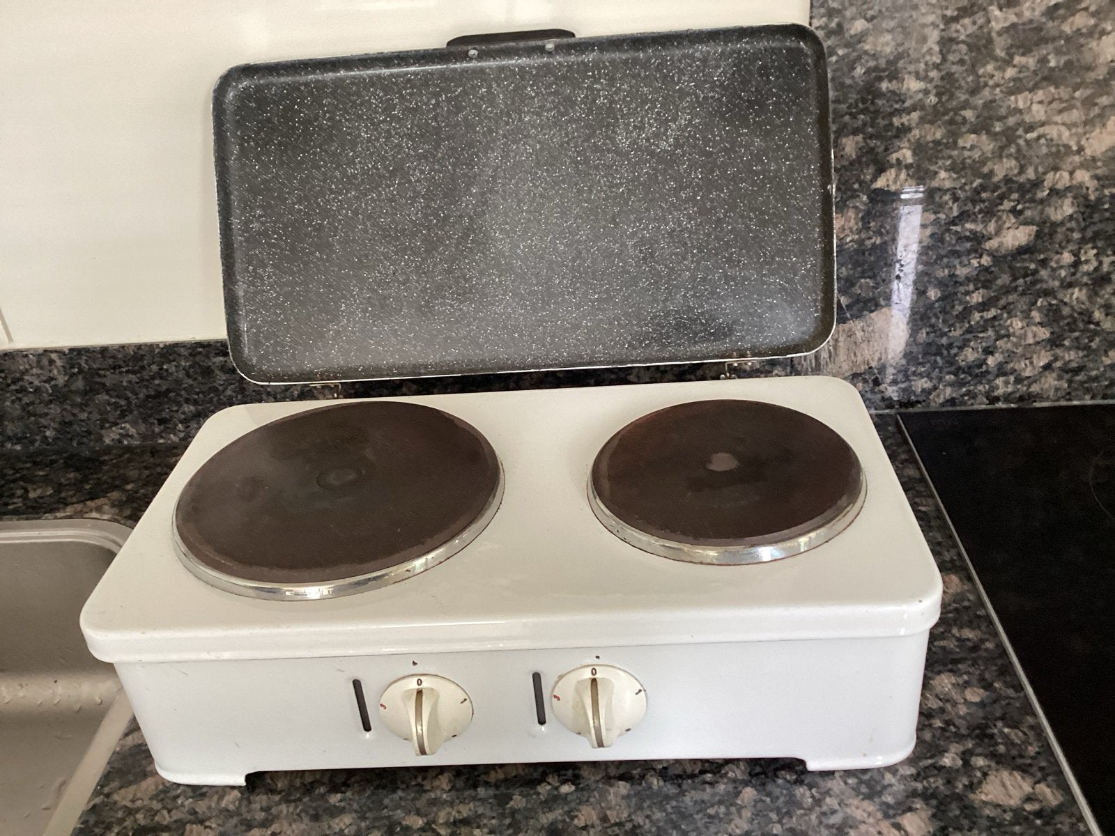 Elektrische Kookplaat  vintage    - Draagbaar 2 Pitten, Ophalen, Gebruikt, 3 kookzones of minder, Vrijstaand