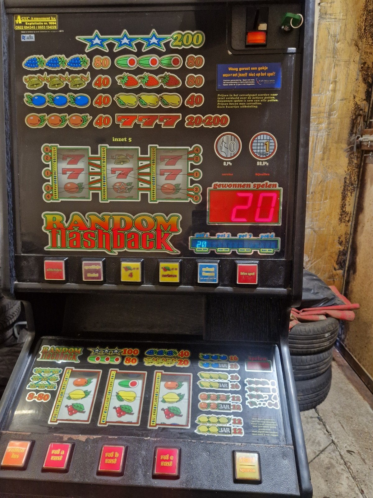 Random flashback, Verzamelen, Automaten | Gokkasten en Fruitautomaten, Euro, Ophalen, Gebruikt, Met sleutels
