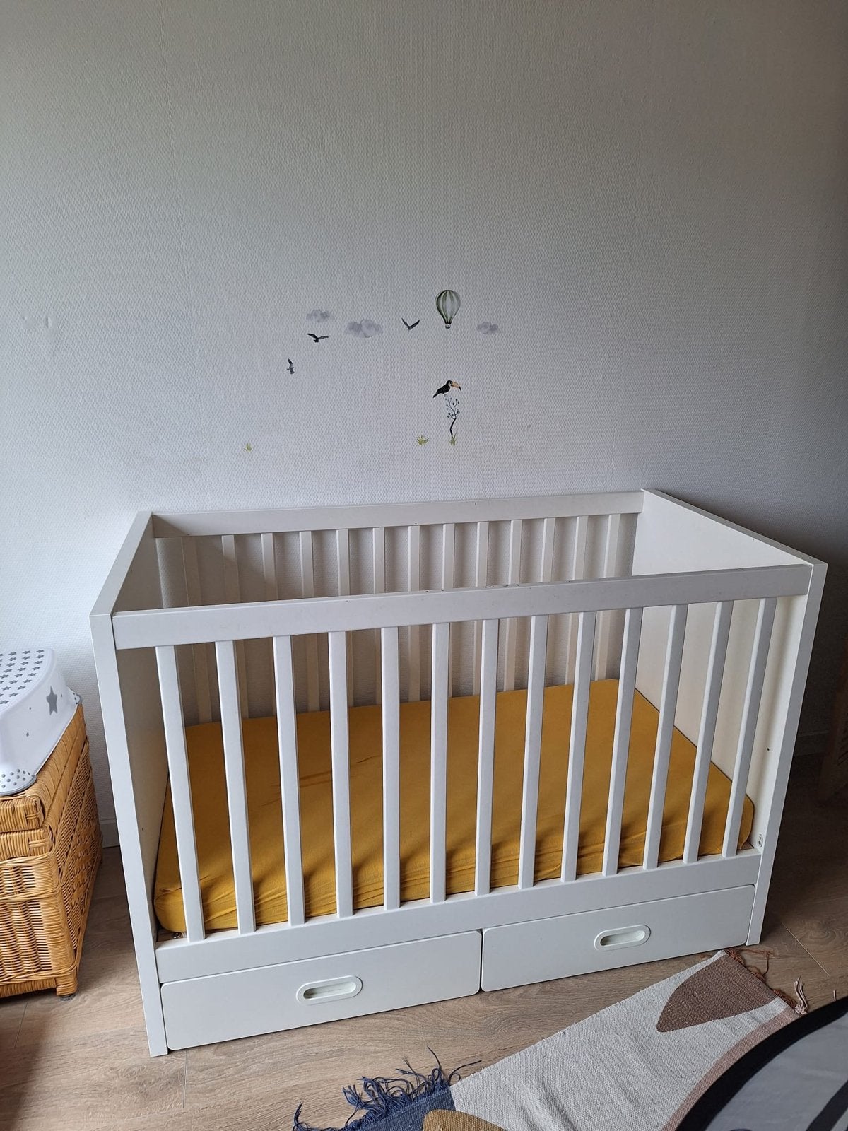 Wit ledikant met lades excl matras, Ophalen, Gebruikt, Ledikant