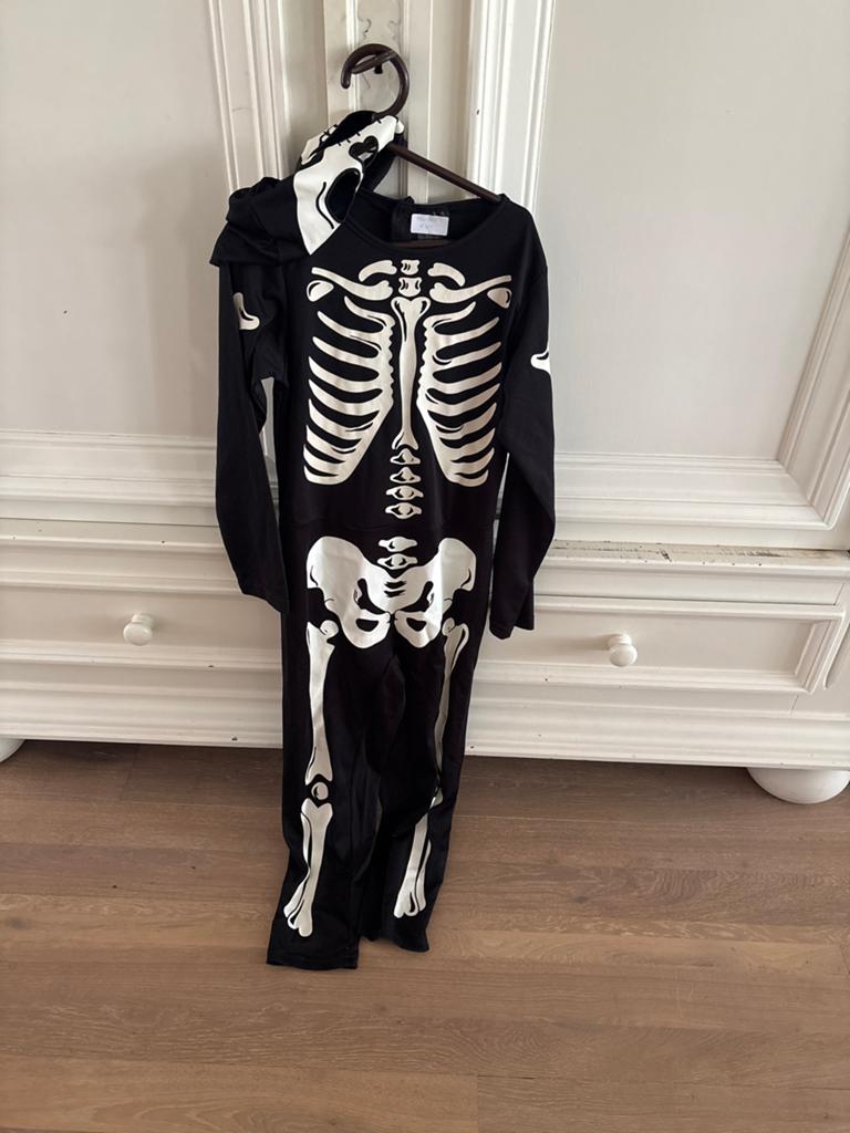 Skelettenpak Glow in the Dark - Maat 140-146, Kinderen en Baby's, Carnavalskleding en Verkleedspullen, Ophalen of Verzenden, Zo goed als nieuw