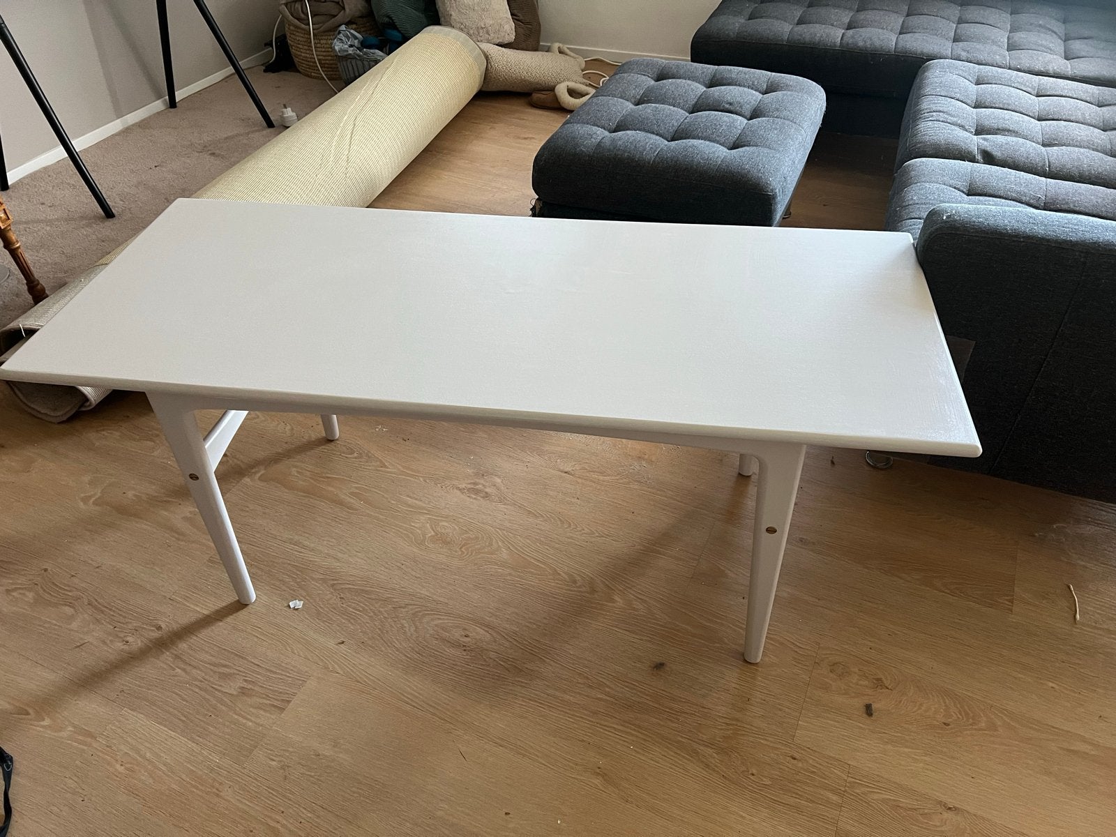 Witte salontafel, rechthoekig, modern design, Ophalen, 100 tot 150 cm, 50 tot 100 cm, Zo goed als nieuw