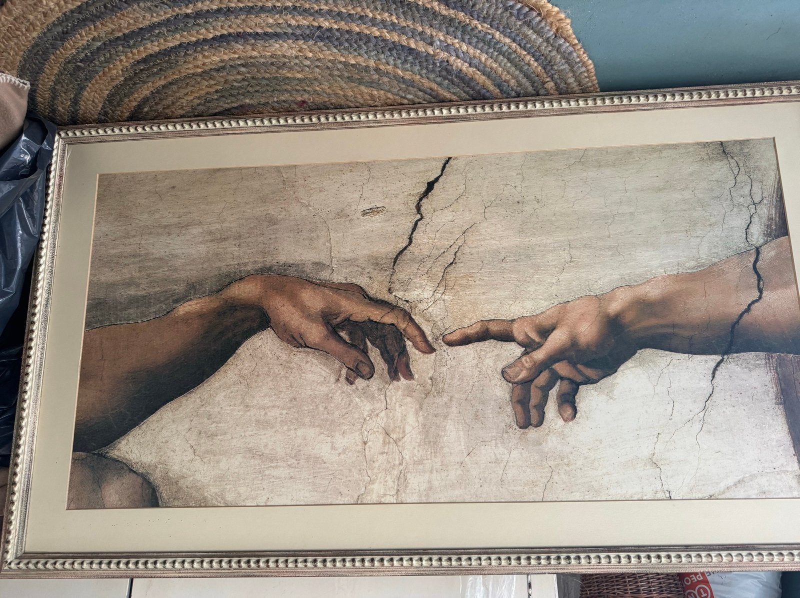 De Schepping van Adam - Ingelijste Print, Ophalen, 50 – 75, Gebruikt, Print