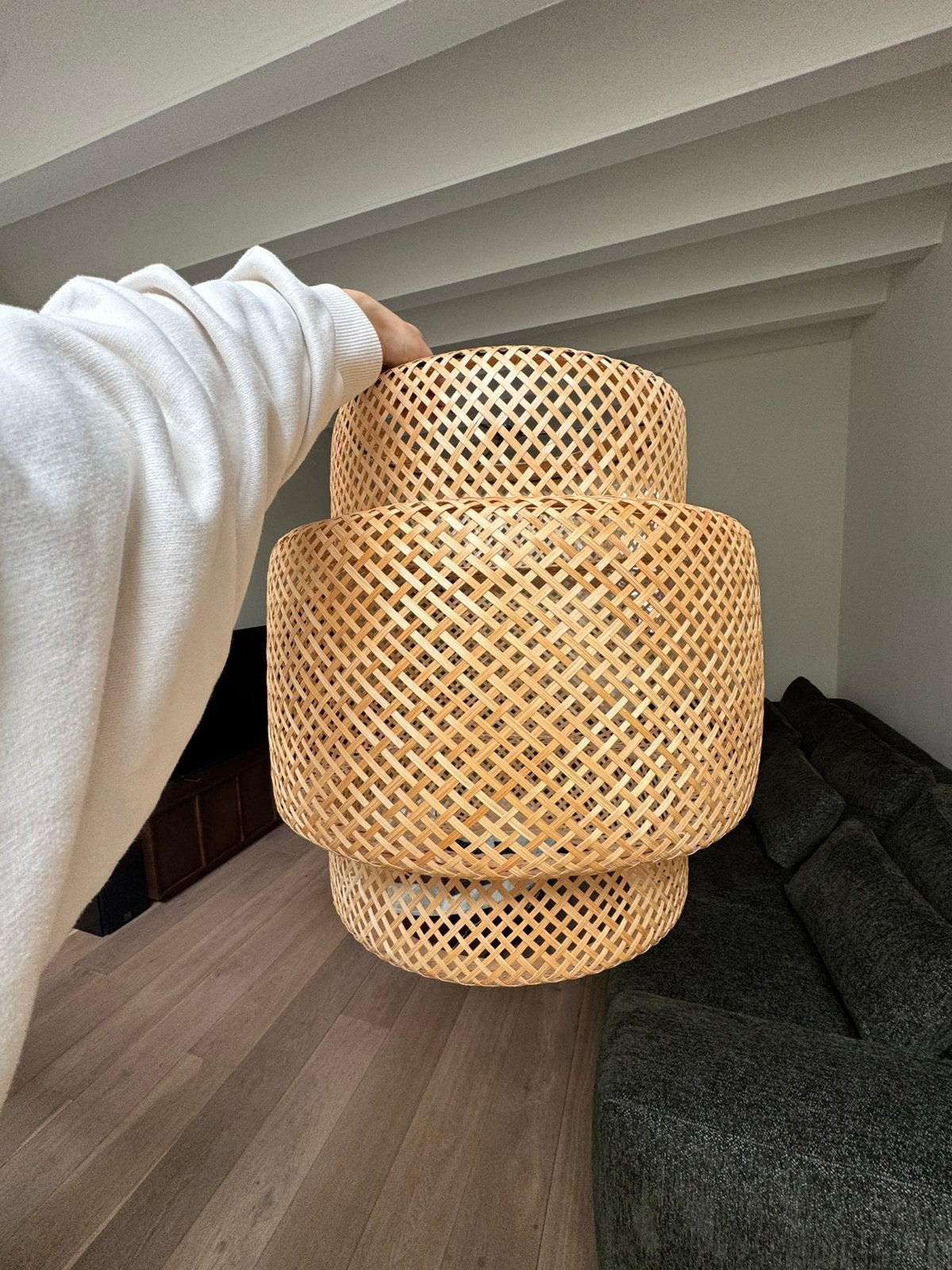 IKEA Sinnerlig lampenkap 50cm, Ophalen, Zo goed als nieuw, Rond