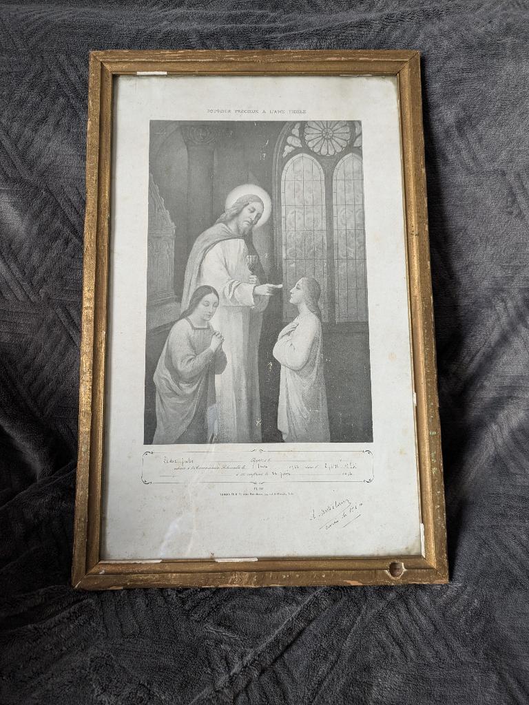 Frans communiecertificaat uit de jaren '60, Ophalen