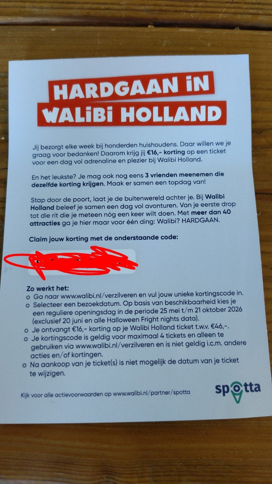 4x 16 korting op Walibi tickets, Drie personen of meer, Overige soorten, Pretpark