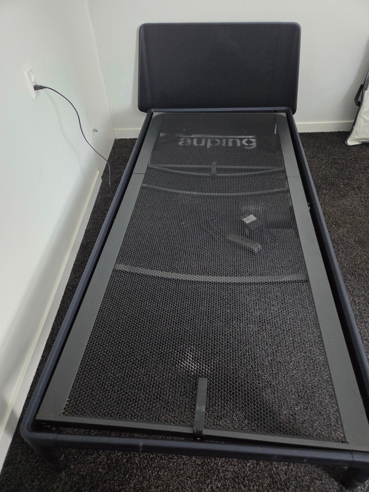 Auping Essential 90x200 compleet Elektr.verstelb.+hoofdbord, Ophalen, 90 cm, Eenpersoons, Blauw