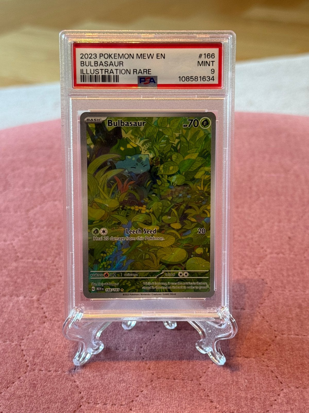 Pokemon Bulbasaur 155 - MEW 166 - PSA 9 slab, Ophalen of Verzenden, Nieuw