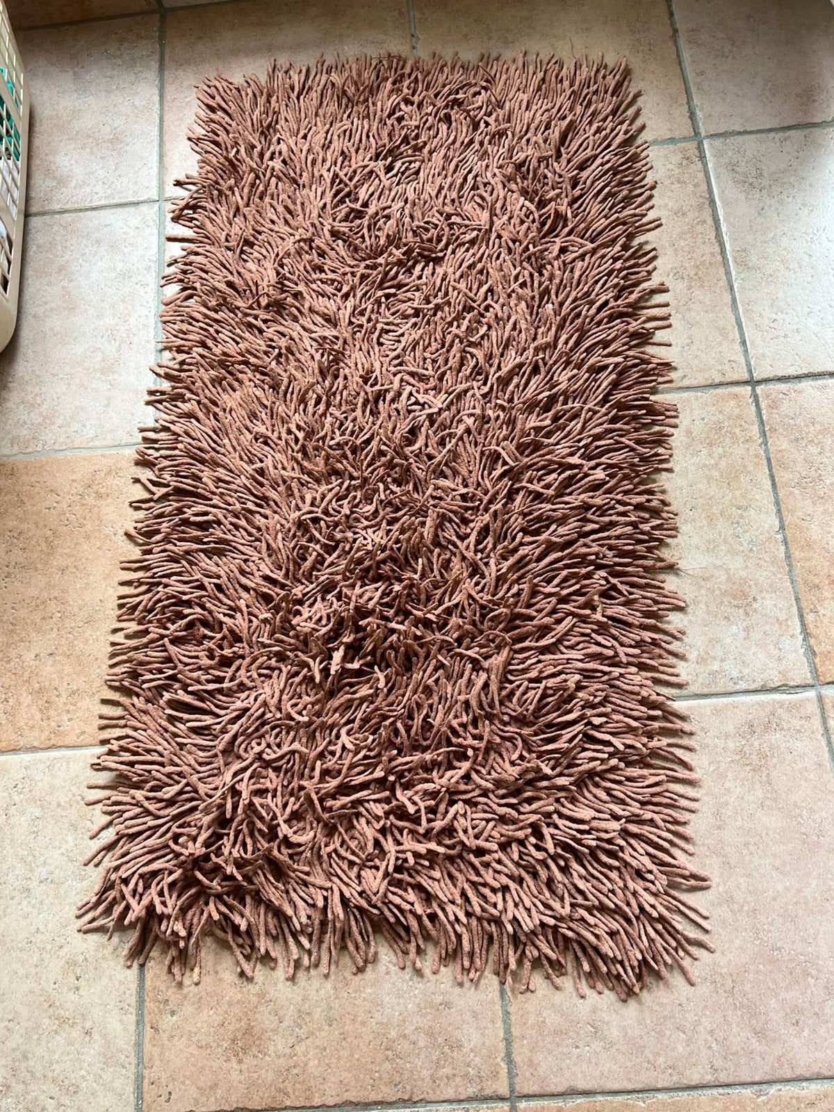 2 badmatten bruin en beige, Gebruikt, Ophalen of Verzenden, Badmat, Overige merken