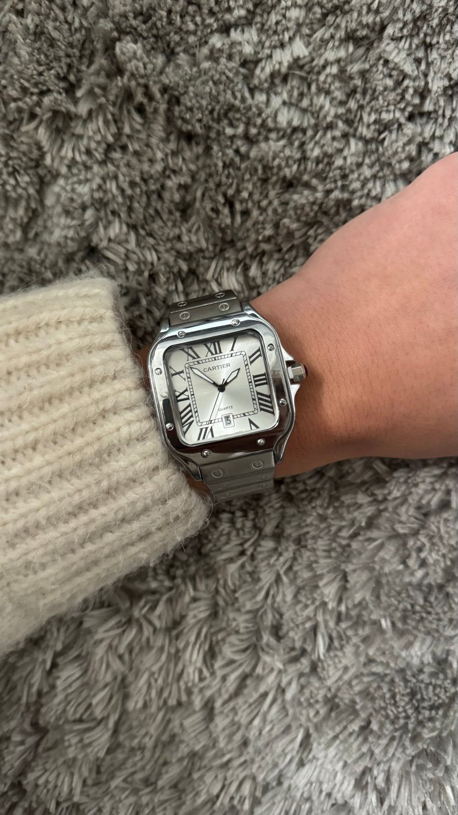 Cartier Santos Horloge - Tijdloze Elegantie, Overige merken, Staal, Staal, Polshorloge