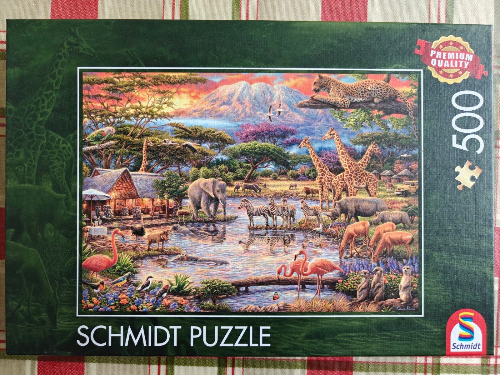 Schmidt Legpuzzel 500 stukjes - Afrikaanse Savanne, Ophalen of Verzenden, Minder dan 500 stukjes, Zo goed als nieuw, Legpuzzel