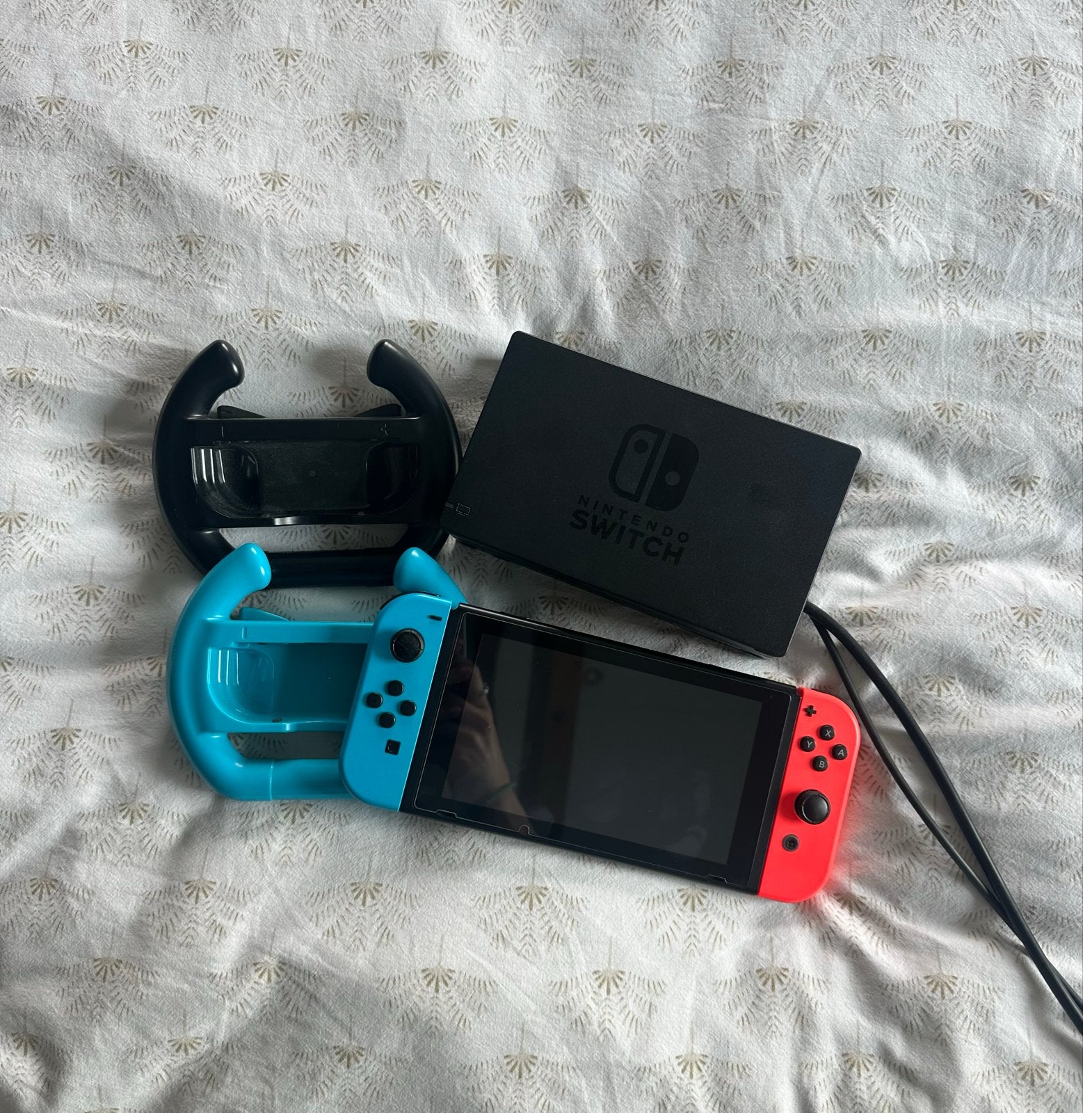 Nintendo Switch met Dock en Stuurwielen, Spelcomputers en Games, Ophalen of Verzenden, Gebruikt, Met 2 controllers, Switch Original