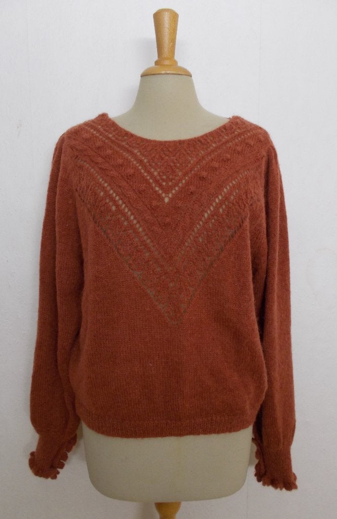Zacht/soepele roestbruine merino wol mix trui van Louizon! L, Verzenden, Zo goed als nieuw, Maat 42/44 (L), Bruin