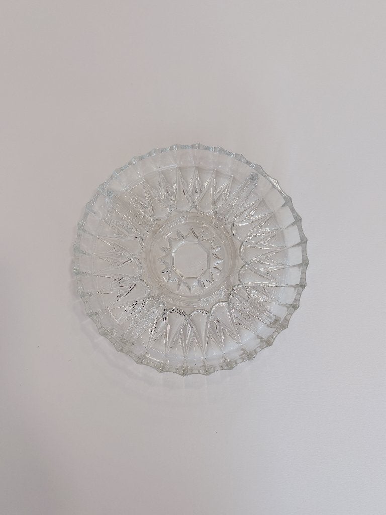 VINTAGE GLAZEN HAPJESSCHAAL | Ø 25 CM, Ophalen of Verzenden
