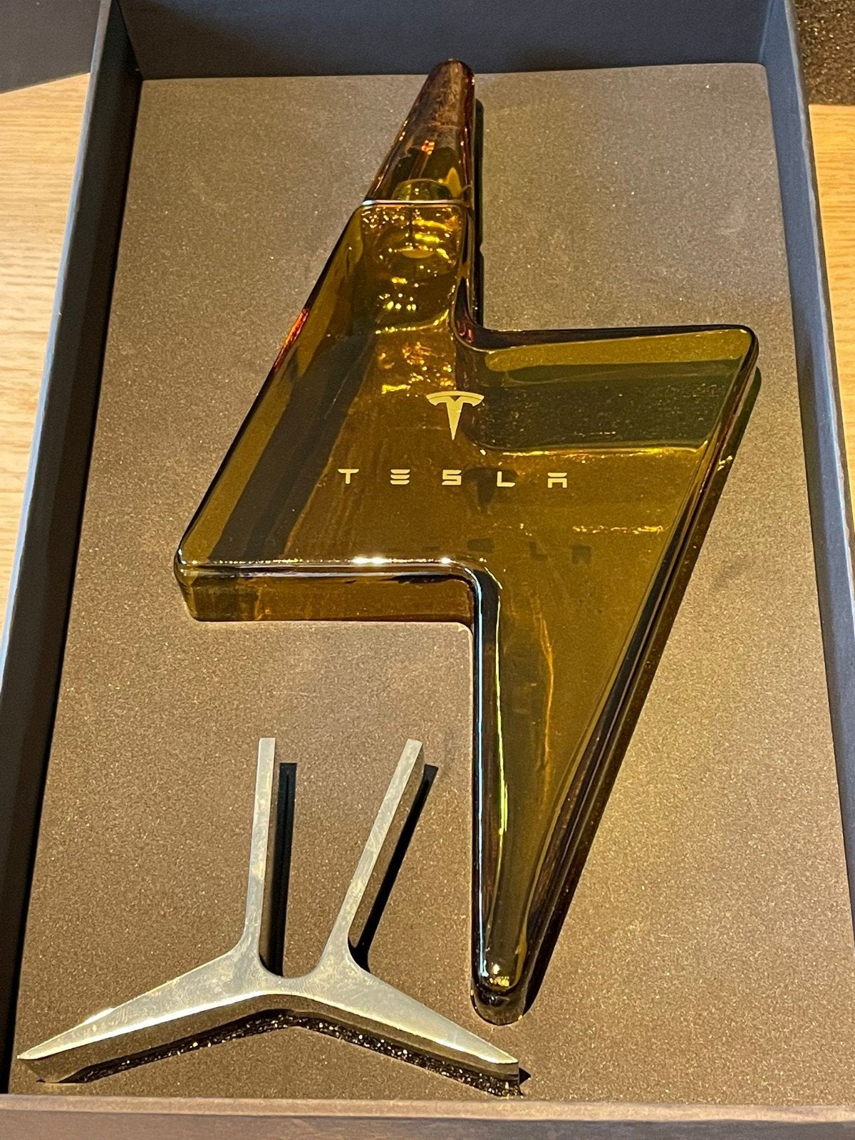 Tesla Tequila Bliksemfles- met standaard en opbergbox, Verzamelen, Ophalen of Verzenden, Zo goed als nieuw, Overige typen