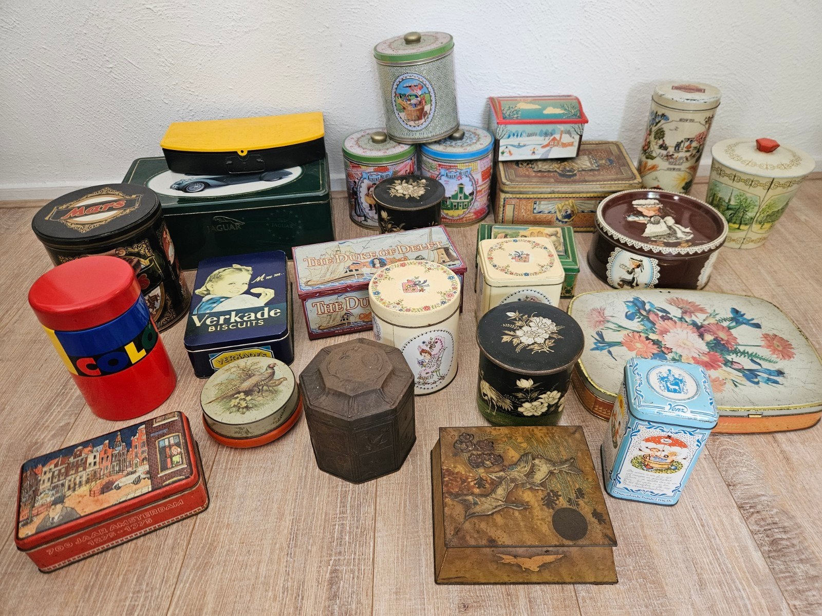 Grote collectie vintage blikken - diverse merken en maten, Ophalen of Verzenden, Gebruikt, Overige, Overige merken