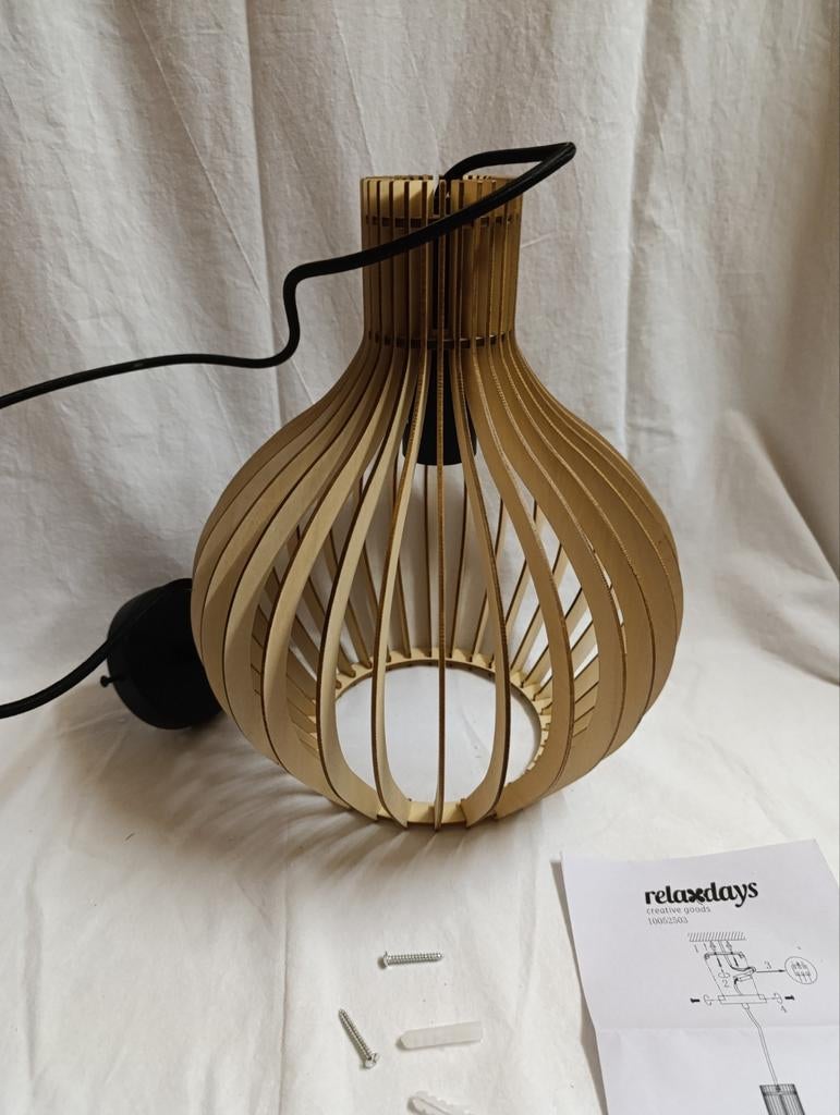 Houten hanglamp - Modern design, Ophalen of Verzenden, Nieuw, Hout, Modern, Scandinavisch