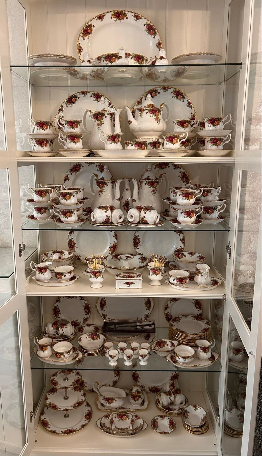 216 delige collectie Royal Albert Old Country Roses servies, Ophalen, Klassiek, Zo goed als nieuw, Royal Albert