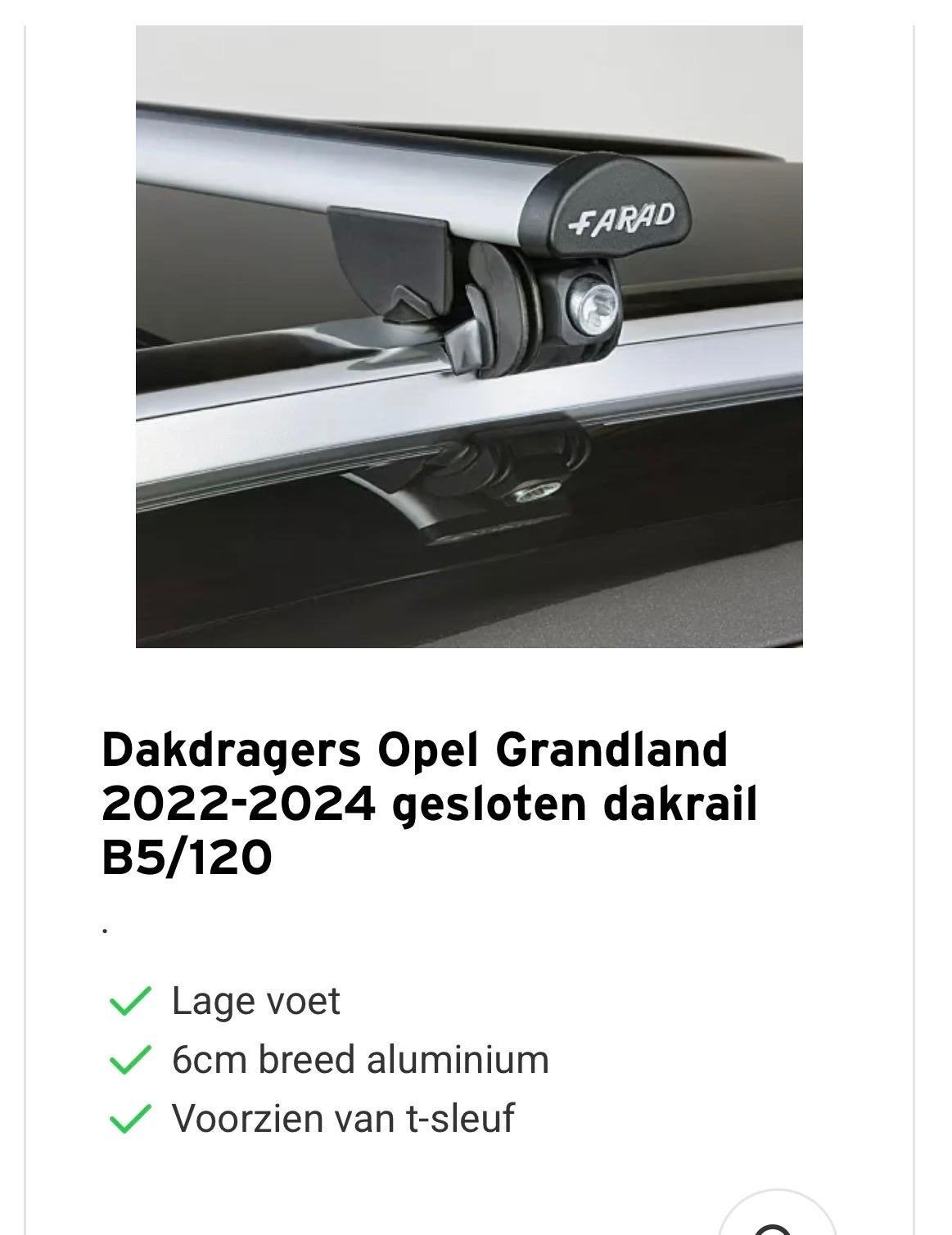 FARAD Dakdragers Opel Grandland 2022-2024 gesloten dakrail, Ophalen, Zo goed als nieuw