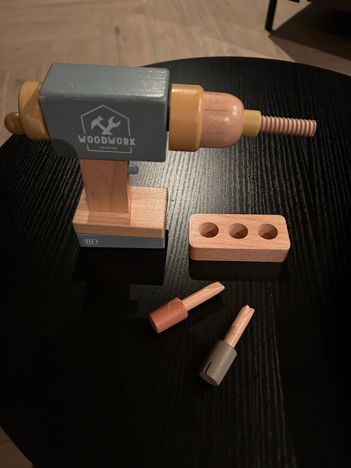 Houten speelgoed boormachine set -, Ophalen of Verzenden, Zo goed als nieuw, Knutselen