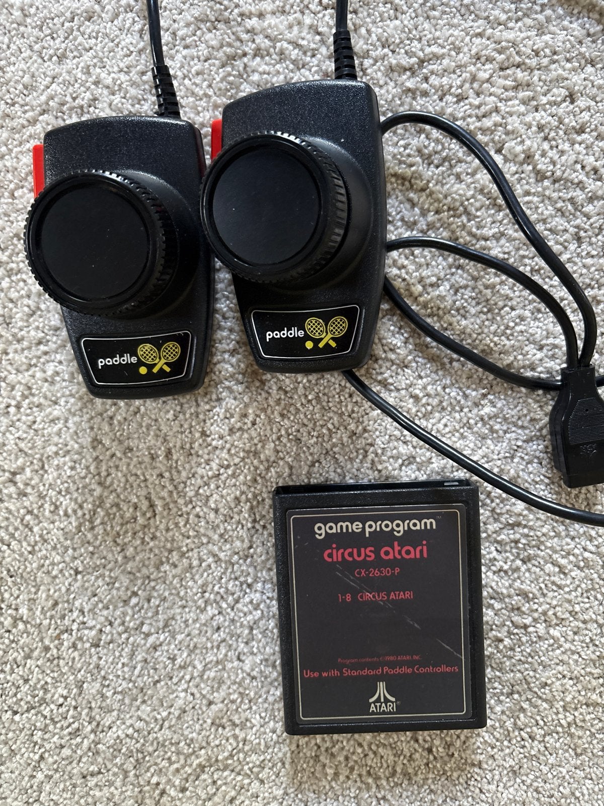 Atari 2600 Paddle Controllers met Circus Atari spel, Ophalen, Gebruikt, Overige genres, 2 spelers