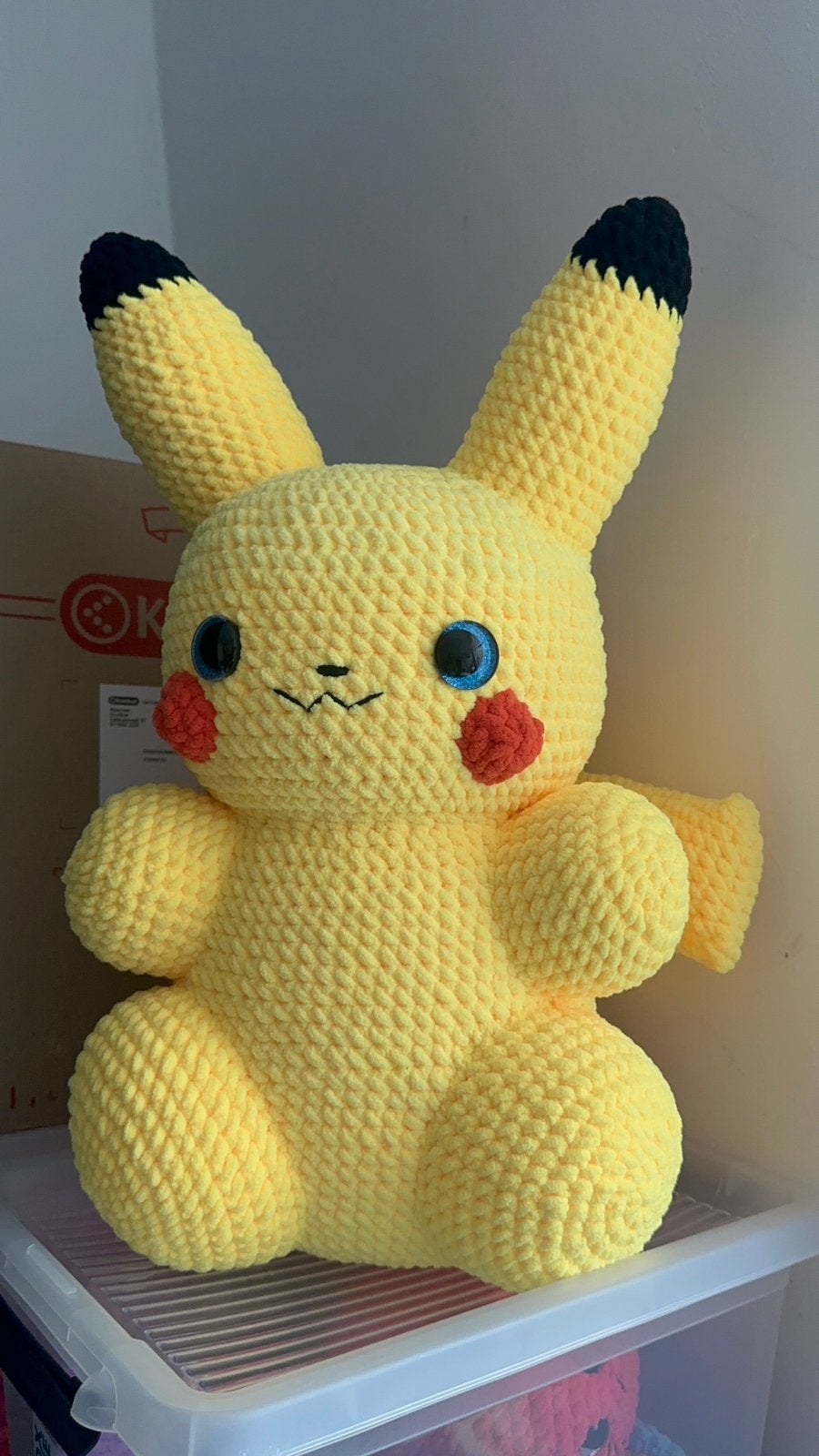 Handmade crochet Pikachu plushie, Ophalen of Verzenden, Zo goed als nieuw, Overige typen