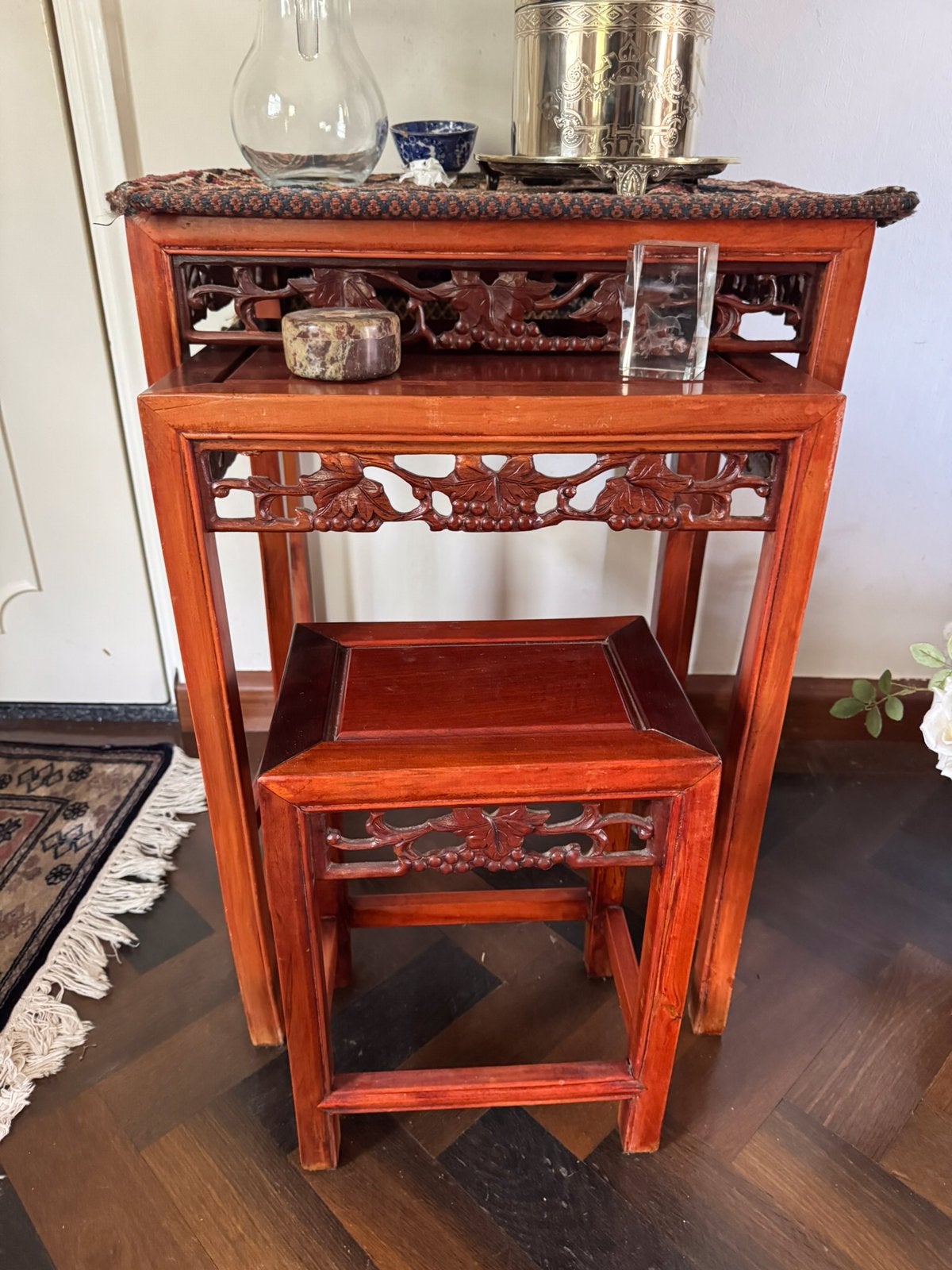 Set Chinese bijzettafeltjes, Ophalen, Rond, Minder dan 55 cm, 45 tot 60 cm