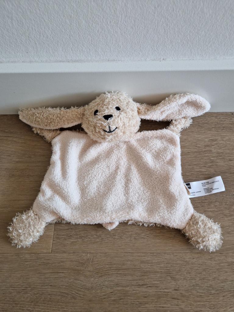 Knuffeldoekje konijn Hema lichtbruin doekje K9346, Ophalen of Verzenden, Zo goed als nieuw, Rammelaar