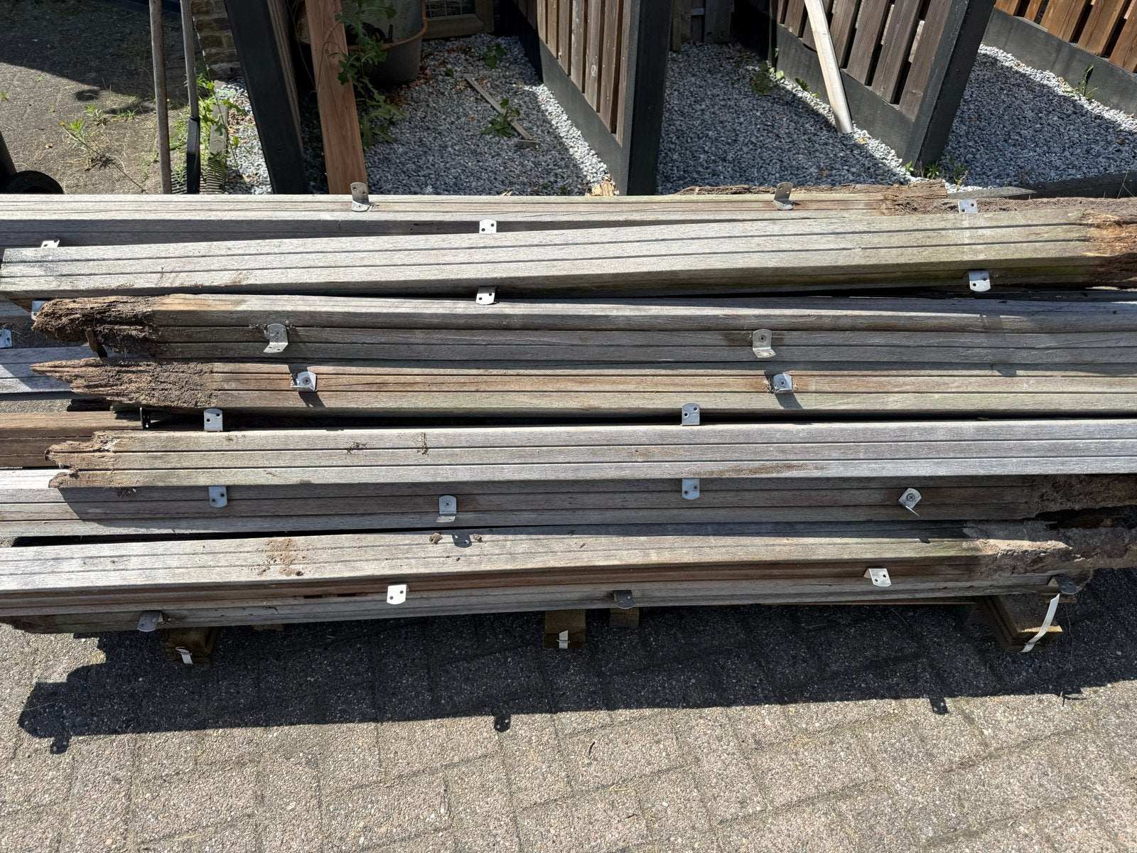 Gebruikte hardhouten palen, Ophalen, Gebruikt, 250 cm of meer, Palen