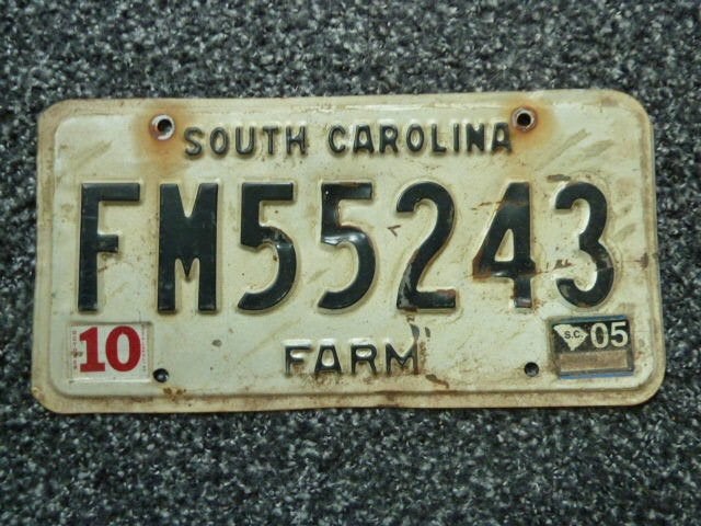 Kentekenplaat licenseplate South Carolina Farm USA, Verzenden, Gebruikt, Auto's