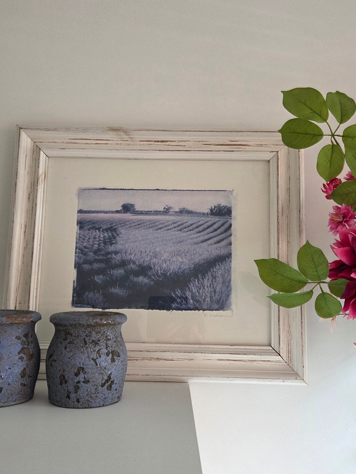 schilderij Lafender Field, Ophalen of Verzenden, Zo goed als nieuw, Schilderij