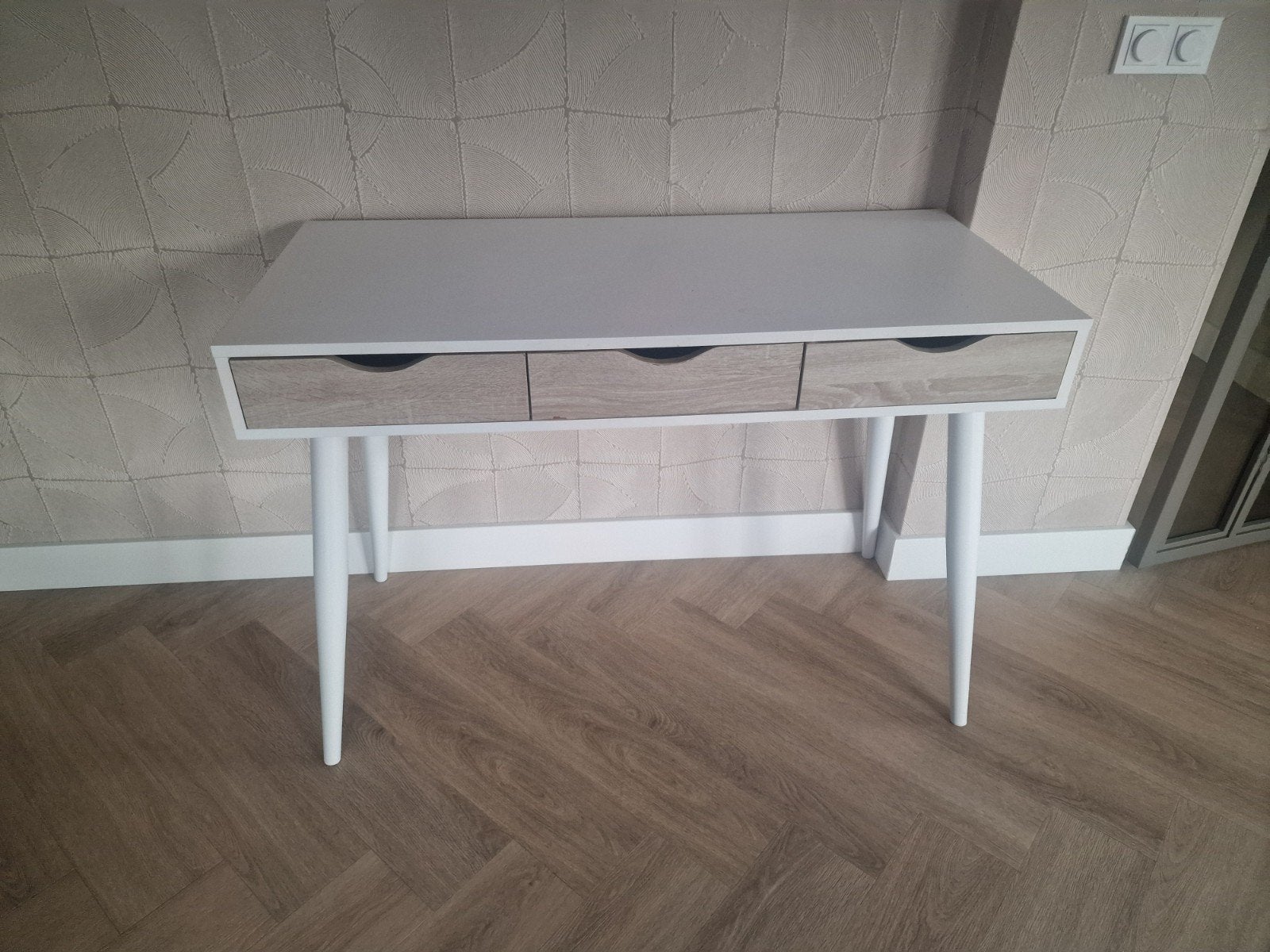 Bureau wit met 3 lades, Huis en Inrichting, Ophalen, Gebruikt, 100 tot 150 cm, 25 tot 50 cm