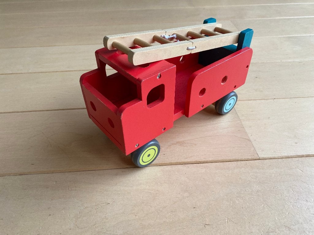 Houten brandweerauto, Ophalen of Verzenden, Gebruikt