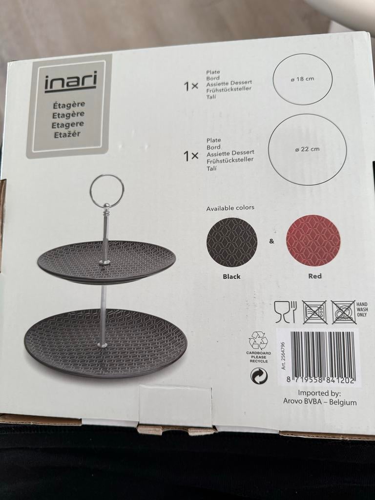 Inari Etagère Zwart - 2 Stuks - Ø 18 cm & Ø 22 cm, Huis en Inrichting, Woonaccessoires | Etagères, Nieuw, Ophalen of Verzenden