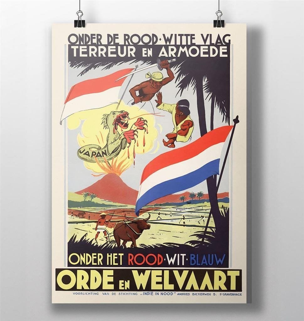 Nederlands Indie Indonesie Propaganda KNIL Poster, Verzenden, Azië, Foto of Poster