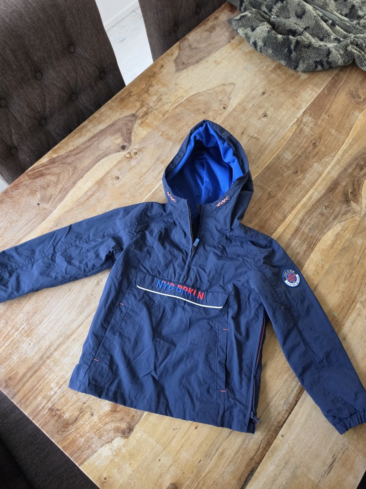 Blauwe jas maat 122 voor jongens - Unlimited DVSN, Gebruikt, Unlimited DVSN, Ophalen of Verzenden, Jongen